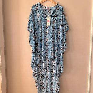NWT Buddy Love blue snakeskin print high low dress